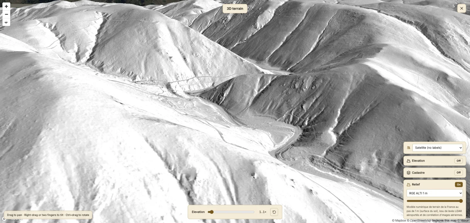 LiDAR relief view in AgroReports